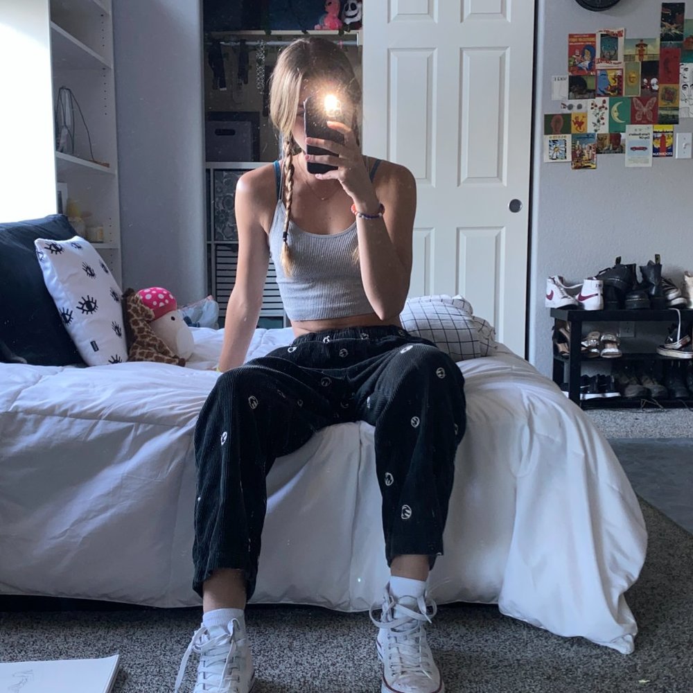 Urban Outfitters Black Smiley Face Pants